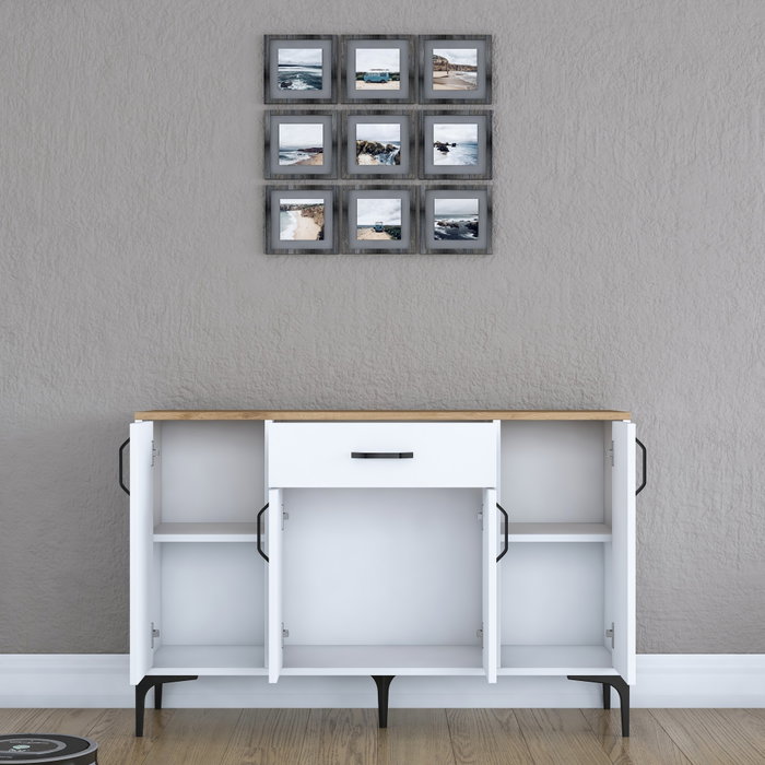 Hanah Home Gabinete Multipropósito Blanco y Nuez